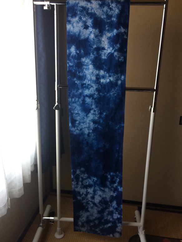 天然藍染 綿日本手ぬぐい地  晒 3枚目の画像