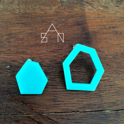 △hexagon pierce△_ヘキサゴンピアス_turquoise 4枚目の画像