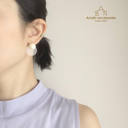 △pearl clear earring△ivory_パールクリアアクリルイヤリング 1枚目の画像