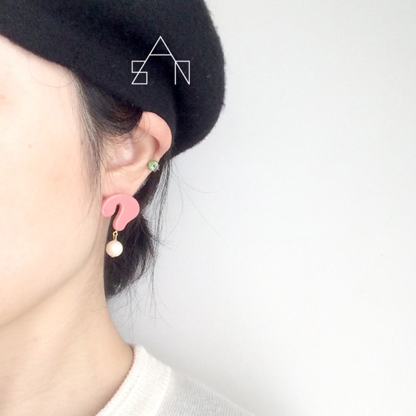 △!? pierce△pink　!? アクリルピアス　金属アレルギー対応 3枚目の画像