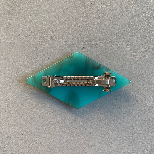 △rhombus barrette（L)  △turquoise 2枚目の画像