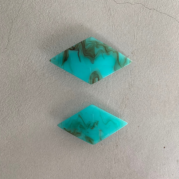 △rhombus barrette（L)  △turquoise 3枚目の画像