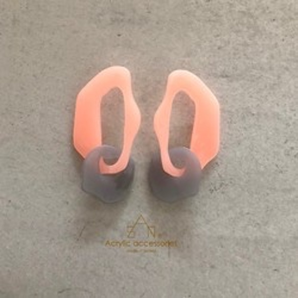 △croisé耳環（耳環）△粉紅色 第2張的照片