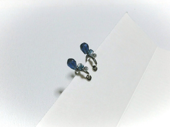 迷你翼♢耳環（穿孔）[藍寶石] 第3張的照片