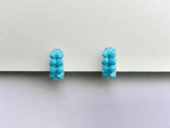 Crystallize + 耳環 (Pierce) [Turquoise] Screw spring 第1張的照片