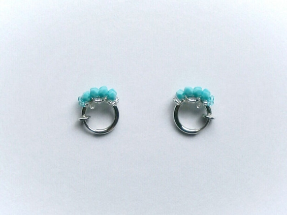 Crystallize + 耳環 (Pierce) [Turquoise] Screw spring 第3張的照片
