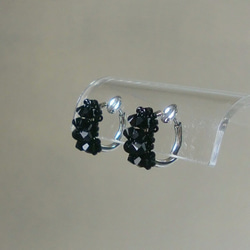 Crystallize + 耳環 (Pierce) [黑色/Sumi-dyed] 螺絲彈簧 第3張的照片