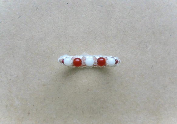 市松珠戒指（紅白象牙） 第6張的照片