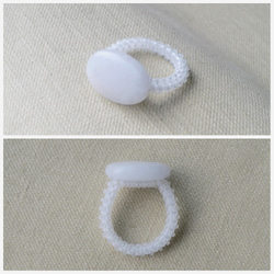 白玉玻璃戒指（可立式） 第2張的照片