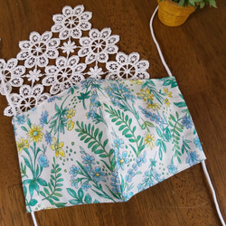 ハンドメイド立体マスク ボタニカル柄 薄手マスク 夏マスク 天然素材