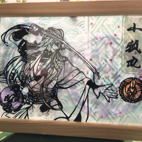 切り絵 小狐丸 桜吹雪 切り絵 sarah 通販 4996785｜Creema(クリーマ)
