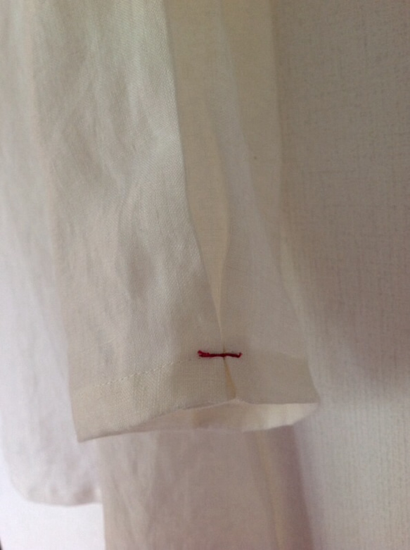 リネン8分袖プルオーバー アイボリー 3枚目の画像
