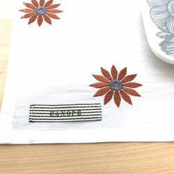 フランス　アンティーク生地　ランチョマット　刺繍花柄 2枚目の画像