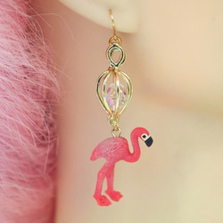 ◇flamingo◇ スワロフスキー ＆ フラミンゴ ピアス ピアス（フック