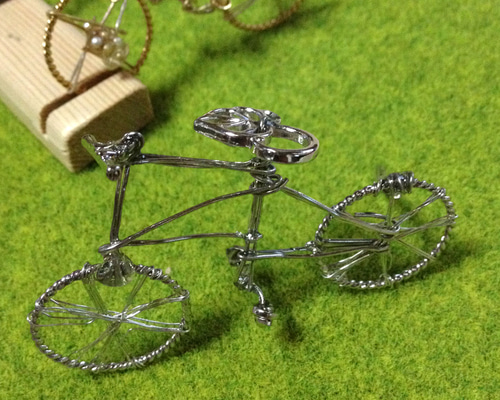 ミニチュア自転車 金属製 シルバー/ブラック 1_88d867e36ed86c39cd6764616aef