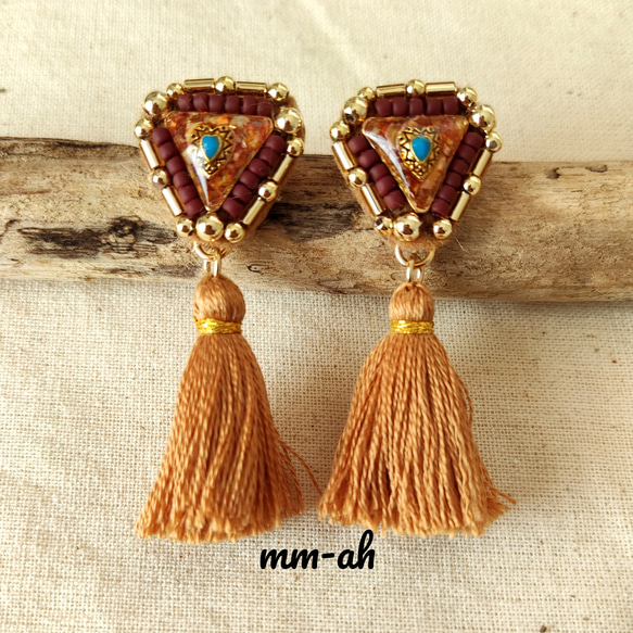 再販♡エスニック♡コンチョ✢タッセルピアス ピアス（スタッド・一粒 