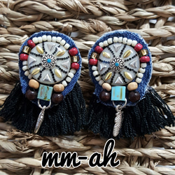 再販♥2 native american ＊コンチョ風ピアス 1枚目の画像