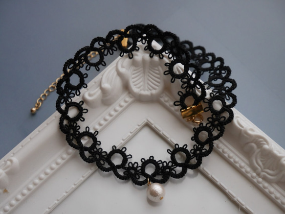 タティングレース チョーカー（白） ホワイト レース チョーカー 花 白 ブライダル 結婚式の通販 by