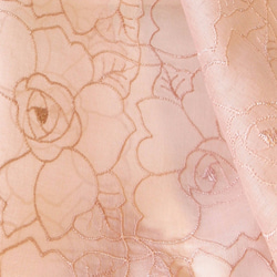 草木染刺繍ハンカチ　バラ（サーモンピンク） 3枚目の画像