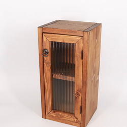 アンティーク風ミニキャビネット レトロモールガラス 小物入れ