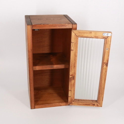 アンティーク風ミニキャビネット レトロモールガラス 小物入れ