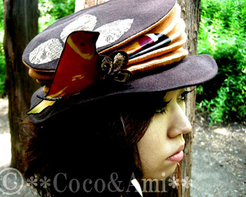 【新品未使用】帽子屋 Coco&Ami  こことあみ 花束〜ん ベレー帽 黒 新品未使用】帽子屋 Coco&Ami こことあみ 花束〜ん ベレー帽 黒 帽子