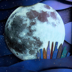 暗闇で満月が光ます～月屋3240 1枚目の画像