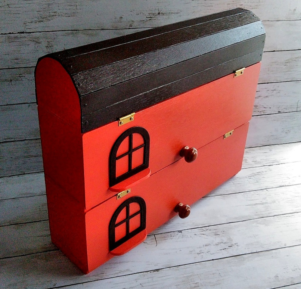 アートなPAPER BOX (ペーパー8ロール収納可能なウォールボックス)・レッド