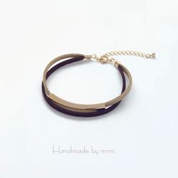 【4color】gold pipe bracelet 1枚目の画像