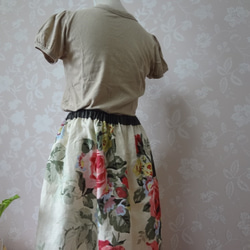リネンのフレアースカート☆beautiful flower 5枚目の画像