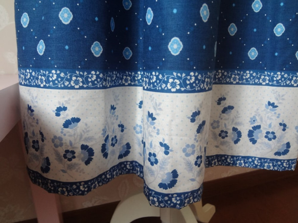 日本製プロヴァンス生地ギャザースカート☆ミモレ丈 5枚目の画像