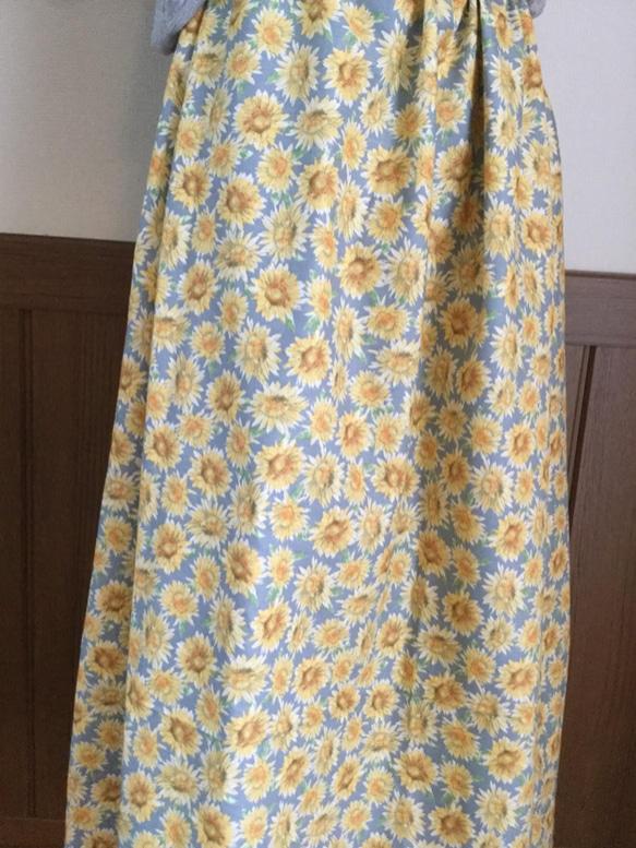 USAコットンのスカート 小さなひまわり 3枚目の画像