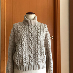 TfM001 タートルアランセーター レシピ 編み図 編み図・パターン T