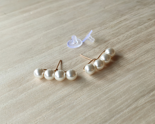 大大大人気！°*/4連パールピアス☆褒められピアス☆*°オリジナル