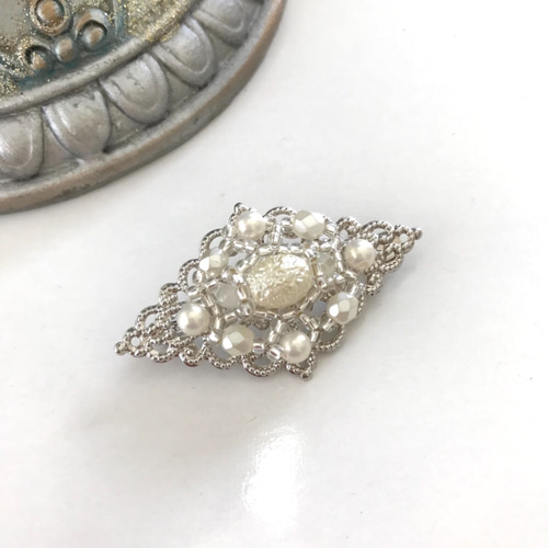 森*子様 シルバー　パール　ブローチ 真珠 ブローチ パール アコヤ真珠 真珠ブローチ パールブローチ 9.4mm