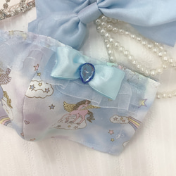 【夏マスク】冷感プリンセスマスク　ブルーペガサス　幼児用Sサイズ 2枚目の画像