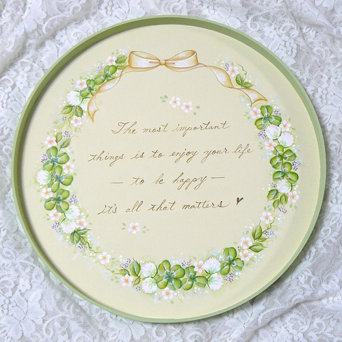 クローバーの丸トレー❤トールペイント お盆・トレイ andante 通販