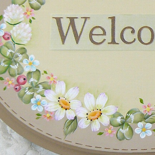 トールペイント作品・ドアノブプレート・薔薇＆すずらん