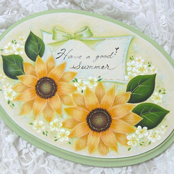 ひまわりのプレート❤受注製作（トールペイント） 表札・ネーム