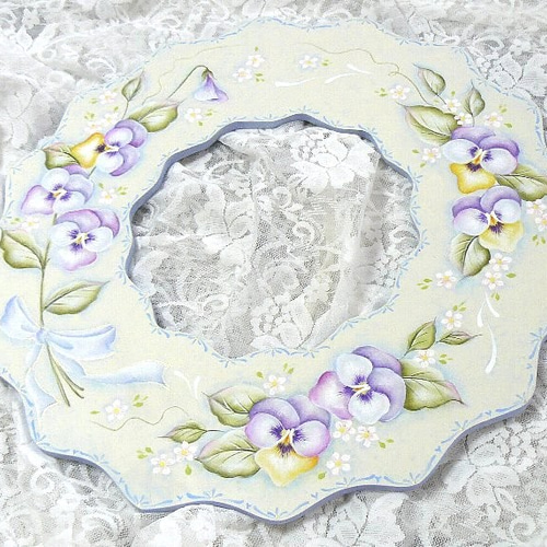 トールペイント❤パンジーのリース リース andante 通販 5735299