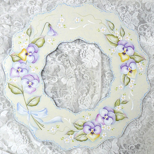 トールペイント❤パンジーのリース リース andante 通販 5735299