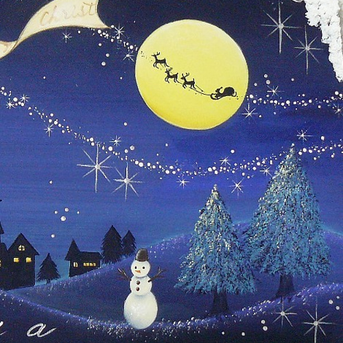 トールペイント作品☆クリスマス☆サンタ☆グリーン - メルカリ