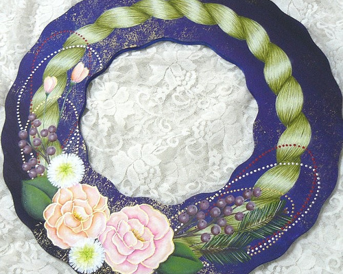 トールペイント❤洋風しめ縄のリース（受注製作） しめ縄・しめ飾り