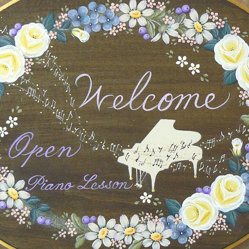 旋律のウェルカムボード❤トールペイント（文字入れ可） ウェルカム