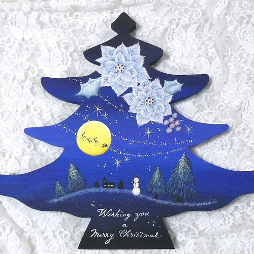 ハンドメイド☆トールペイント作品☆クリスマス☆両面楽しめる☆ツリー型 クリスマスツリー トールペイント - メルカリ