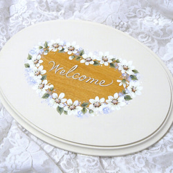 ❇️アンティーク・パンジーのウェルカムボード（トールペイント）ハート型 ❇️アンティーク・パンジーのウェルカムボード（トールペイント