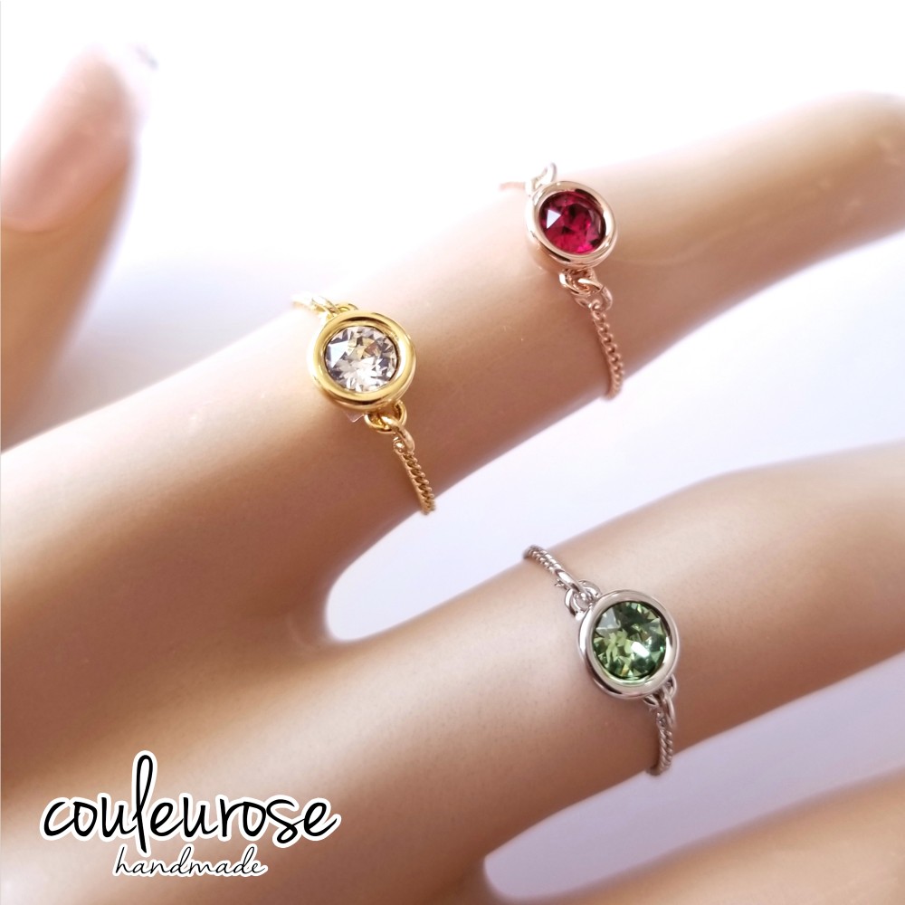 【CaitlynMinimalist】華奢でかわいい！ツイスト誕生石リング★