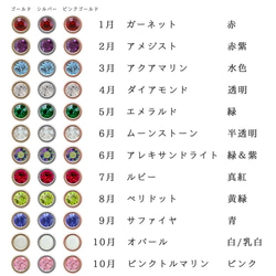 全24色★3粒の誕生石ブレスレット　アンクレット 3mm【送料無料】華奢アクセサリー 2枚目の画像