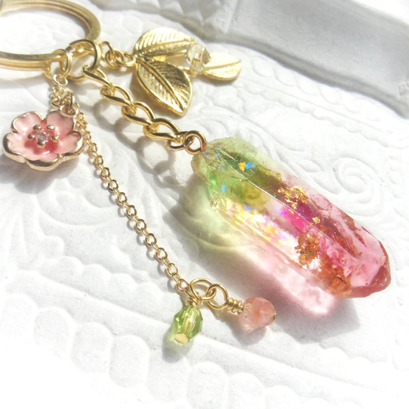 紅櫻桃水晶鑰匙扣（袋魅力）乙 第1張的照片