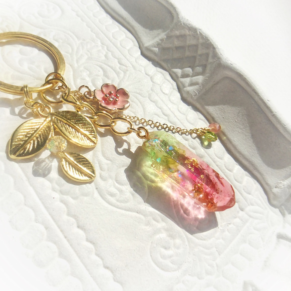 紅櫻桃水晶鑰匙扣（袋魅力）乙 第4張的照片